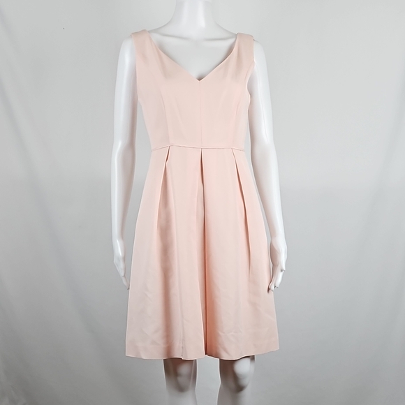 J. Crew Kami Faille Blush Pink Sleeveless  Fit & Flare Cocktail Dress w Pockets - Picture 3 of 16